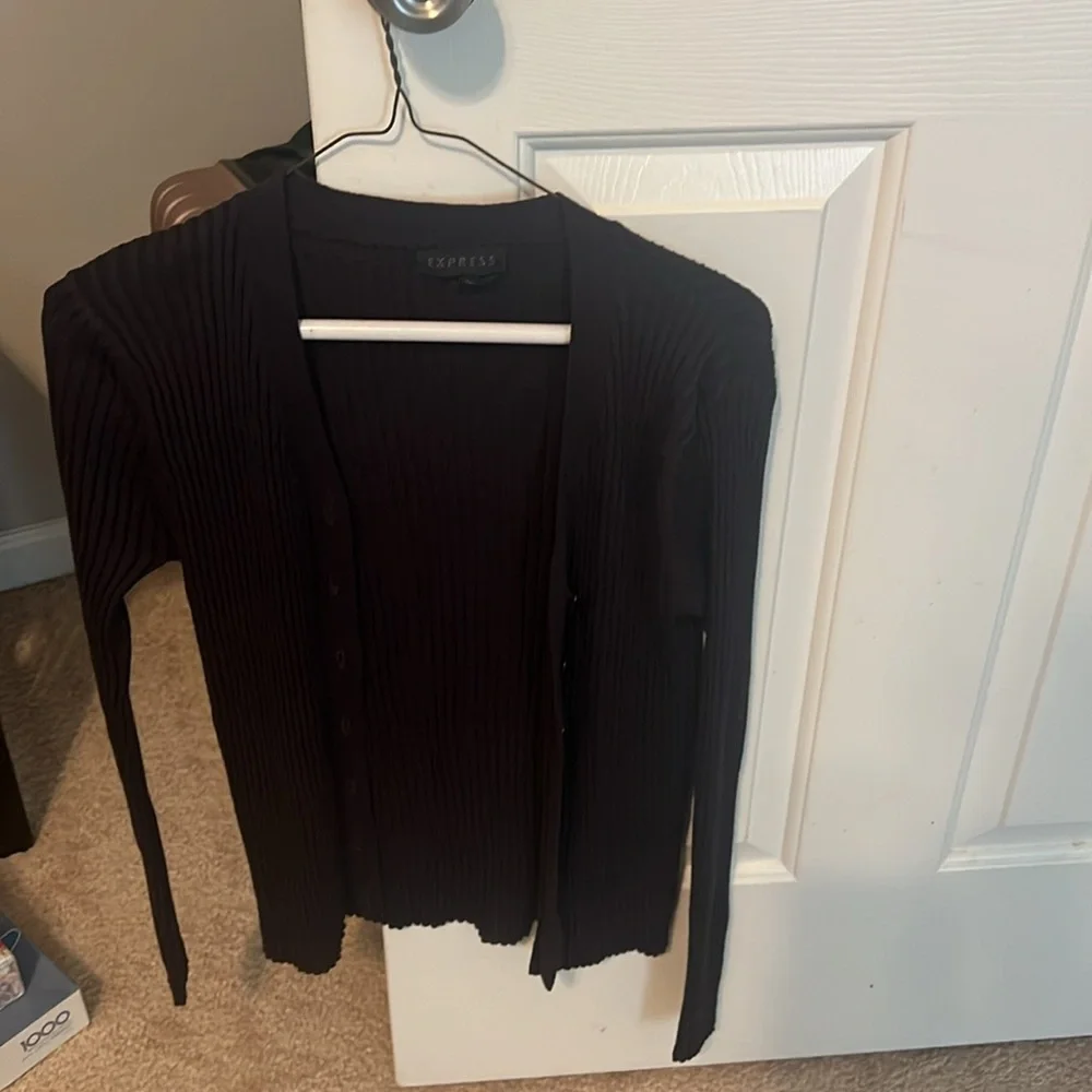 Nice Express Sleeveless Turtleneck and Cardigan Combo Deep Purple Size Medium - Picture 3 of 4